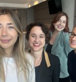 (L to R) Laila Bowden, Associate Professor Lucy Cradduck, Darcey Lee and Jessica Dixon at the Baker McKenzie Sydney Office, networking breakfast.